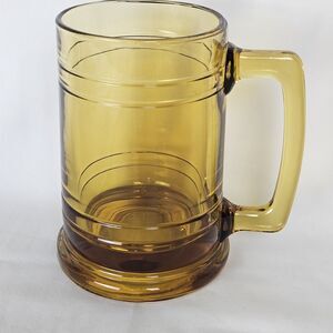 Vintage‎ Amber Glass 12oz Beer Mug Stein